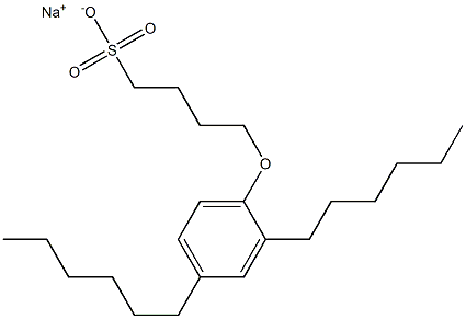 4-(2,4-Dihexylphenoxy)butane-1-sulfonic acid sodium salt 구조식 이미지