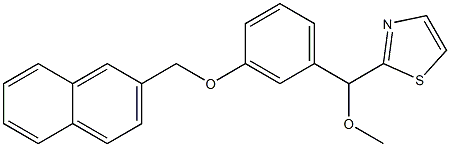 2-[Methoxy[3-(2-naphtylmethoxy)phenyl]methyl]thiazole 구조식 이미지