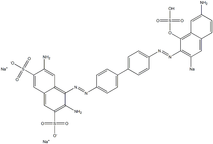 4-[[4'-[(7-Amino-1-hydroxy-3-sodiosulfo-2-naphthalenyl)azo]-1,1'-biphenyl-4-yl]azo]-3,6-diaminonaphthalene-2,7-disulfonic acid disodium salt Structure