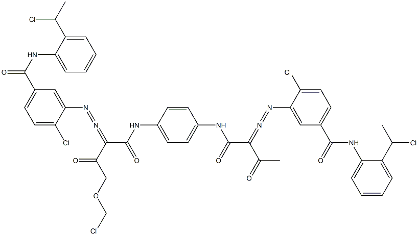 3,3'-[2-(Chloromethoxy)-1,4-phenylenebis[iminocarbonyl(acetylmethylene)azo]]bis[N-[2-(1-chloroethyl)phenyl]-4-chlorobenzamide] 구조식 이미지