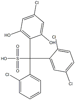 (2-Chlorophenyl)(2,5-dichlorophenyl)(4-chloro-2,6-dihydroxyphenyl)methanesulfonic acid Structure