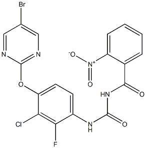 1-(2-Nitrobenzoyl)-3-[4-[(5-bromo-2-pyrimidinyl)oxy]-3-chloro-2-fluorophenyl]urea 구조식 이미지