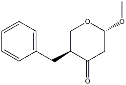 (2S,5S)-2-Methoxy-5-benzyl-2,3,5,6-tetrahydro-4H-pyran-4-one 구조식 이미지