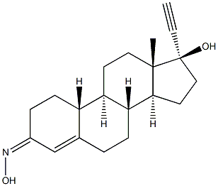 (17S)-3-(Hydroxyimino)-17-ethynylestr-4-en-17-ol 구조식 이미지