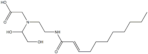 N-(1,2-Dihydroxyethyl)-N-[2-(2-undecenoylamino)ethyl]aminoacetic acid 구조식 이미지