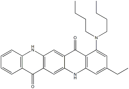 1-(Dibutylamino)-3-ethyl-5,12-dihydroquino[2,3-b]acridine-7,14-dione Structure