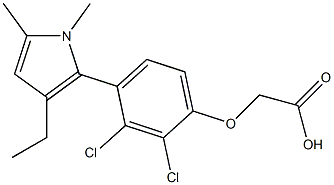 [4-[3-Ethyl-1,5-dimethyl-1H-pyrrol-2-yl]-2,3-dichlorophenoxy]acetic acid Structure