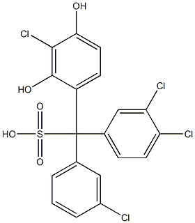 (3-Chlorophenyl)(3,4-dichlorophenyl)(3-chloro-2,4-dihydroxyphenyl)methanesulfonic acid Structure