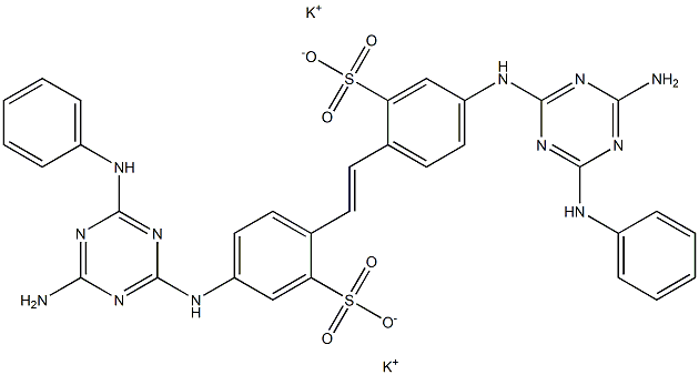 4,4'-Bis(4-amino-6-anilino-1,3,5-triazin-2-ylamino)-2,2'-stilbenedisulfonic acid dipotassium salt 구조식 이미지