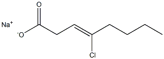 4-Chloro-3-octenoic acid sodium salt Structure