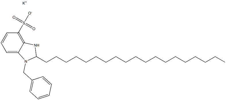 1-Benzyl-2,3-dihydro-2-nonadecyl-1H-benzimidazole-4-sulfonic acid potassium salt 구조식 이미지