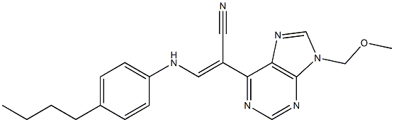 9-(Methoxymethyl)-6-[(Z)-2-(4-butylphenylamino)-1-cyanoethenyl]-9H-purine 구조식 이미지