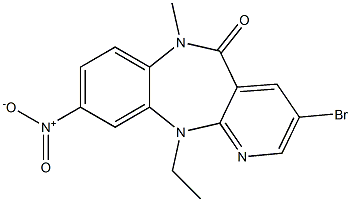 6,11-Dihydro-3-bromo-11-ethyl-6-methyl-9-nitro-5H-pyrido[2,3-b][1,5]benzodiazepin-5-one Structure