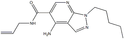 1-Pentyl-4-amino-N-(2-propenyl)-1H-pyrazolo[3,4-b]pyridine-5-carboxamide Structure