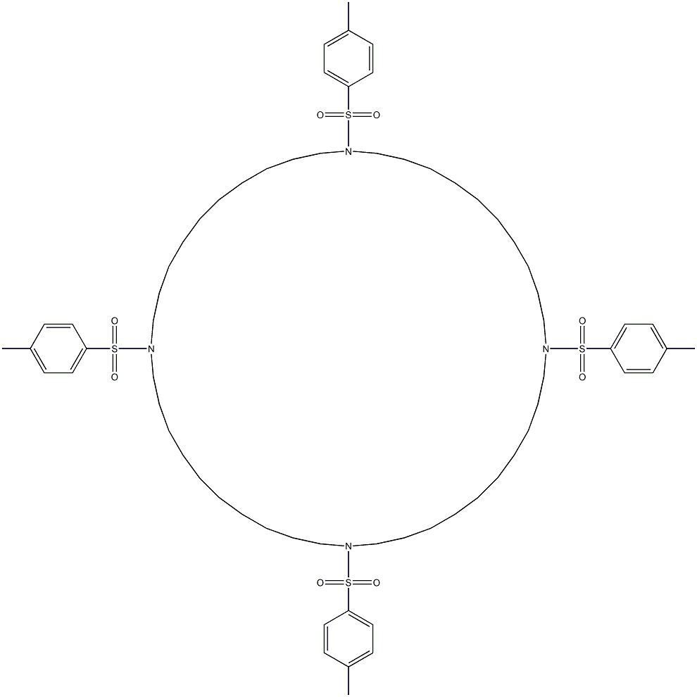 1,12,23,34-Tetrakis(4-methylphenylsulfonyl)-1,12,23,34-tetraazacyclotetratetracontane 구조식 이미지