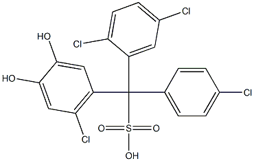 (4-Chlorophenyl)(2,5-dichlorophenyl)(6-chloro-3,4-dihydroxyphenyl)methanesulfonic acid 구조식 이미지