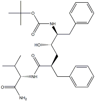 (S)-2-[[(2R,4S,5S)-5-(tert-Butoxycarbonylamino)-2-benzyl-4-hydroxy-6-phenylhexanoyl]amino]-3-methylbutyramide 구조식 이미지