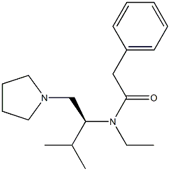 2-(Phenyl)-N-ethyl-N-[(S)-2-methyl-1-(1-pyrrolidinylmethyl)propyl]acetamide 구조식 이미지