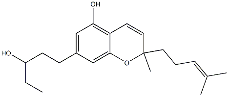 2-Methyl-7-[3-hydroxypentyl]-2-[4-methyl-3-pentenyl]-2H-1-benzopyran-5-ol 구조식 이미지