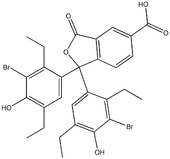 1,1-Bis(3-bromo-2,5-diethyl-4-hydroxyphenyl)-1,3-dihydro-3-oxoisobenzofuran-5-carboxylic acid Structure