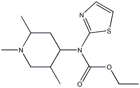 N-(2-Thiazolyl)-N-(1,2,5-trimethylpiperidin-4-yl)carbamic acid ethyl ester 구조식 이미지