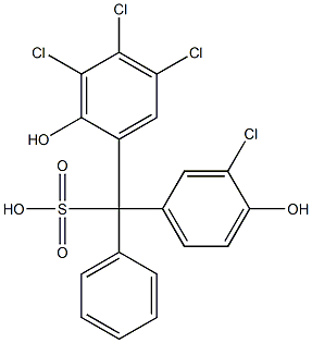 (3-Chloro-4-hydroxyphenyl)(3,4,5-trichloro-2-hydroxyphenyl)phenylmethanesulfonic acid Structure