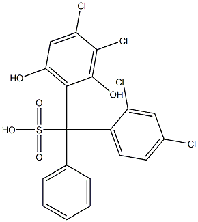 (2,4-Dichlorophenyl)(3,4-dichloro-2,6-dihydroxyphenyl)phenylmethanesulfonic acid 구조식 이미지