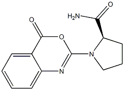 2-[(2R)-2-Carbamoylpyrrolizino]-4H-3,1-benzoxazin-4-one 구조식 이미지
