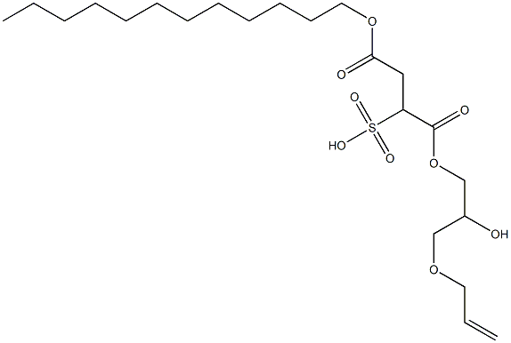 2-Dodecyloxycarbonyl-1-(3-allyloxy-2-hydroxypropoxycarbonyl)ethanesulfonic acid 구조식 이미지