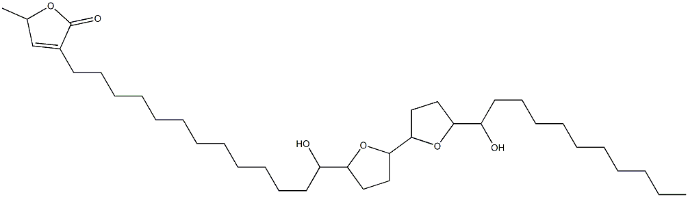 3-[13-[[5'-(1-Hydroxyundecyl)octahydro[2,2'-bifuran]]-5-yl]-13-hydroxytridecyl]-5-methylfuran-2(5H)-one 구조식 이미지
