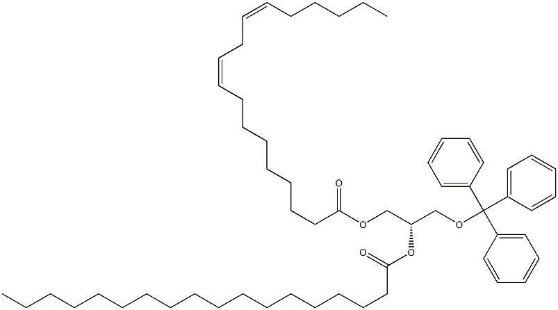 [S,(+)]-1-O-Linoleoyl-2-O-stearoyl-3-O-trityl-L-glycerol 구조식 이미지