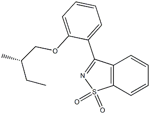 (-)-3-[2-[(S)-2-Methylbutoxy]phenyl]-1,2-benzisothiazole 1,1-dioxide 구조식 이미지