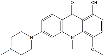 1-Hydroxy-10-methyl-4-methoxy-6-(4-methylpiperazin-1-yl)acridin-9(10H)-one Structure