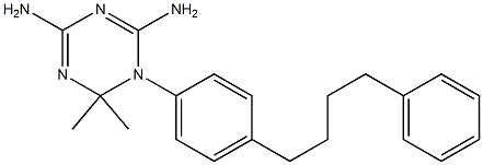 1-[4-(4-Phenylbutyl)phenyl]-2,2-dimethyl-4,6-diamino-1,2-dihydro-1,3,5-triazine 구조식 이미지