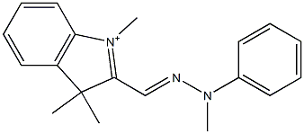 1,3,3-Trimethyl-2-[(2-methyl-2-phenylhydrazono)methyl]-3H-indole-1-ium Structure