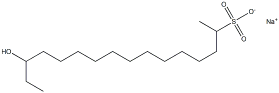 14-Hydroxyhexadecane-2-sulfonic acid sodium salt Structure