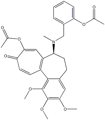 (S)-6,7-Dihydro-7-[(2-acetoxybenzyl)(methyl)amino]-1,2,3-trimethoxy-9-acetoxybenzo[a]heptalen-10(5H)-one 구조식 이미지
