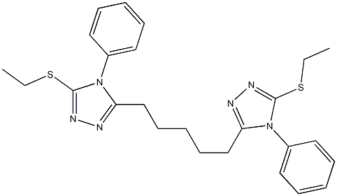 5,5'-(1,5-Pentanediyl)bis[4-(phenyl)-3-ethylthio-4H-1,2,4-triazole] 구조식 이미지