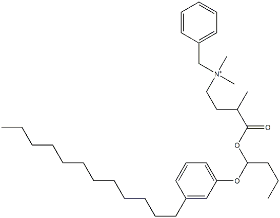 N,N-Dimethyl-N-benzyl-N-[3-[[1-(3-dodecylphenyloxy)butyl]oxycarbonyl]butyl]aminium 구조식 이미지