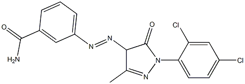 4-(3-Carbamoylphenylazo)-1-(2,4-dichlorophenyl)-3-methyl-5(4H)-pyrazolone 구조식 이미지