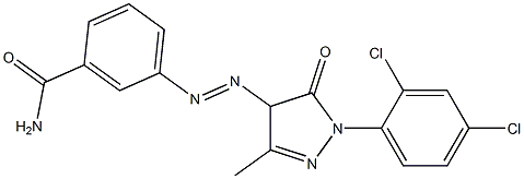 4-(3-Carbamoylphenylazo)-1-(2,4-dichlorophenyl)-3-methyl-5(4H)-pyrazolone Structure