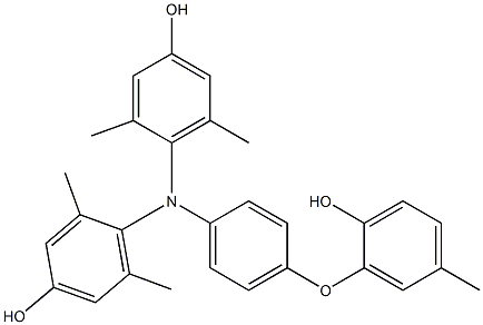 N,N-Bis(4-hydroxy-2,6-dimethylphenyl)-4-(2-hydroxy-5-methylphenoxy)benzenamine 구조식 이미지