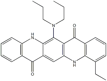 6-(Dipropylamino)-11-ethyl-5,12-dihydroquino[2,3-b]acridine-7,14-dione Structure