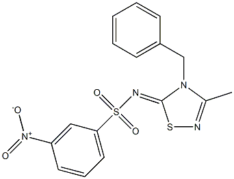 3-Methyl-4-benzyl-5-(3-nitrophenyl)sulfonylimino-4,5-dihydro-1,2,4-thiadiazole Structure