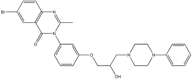 6-Bromo-3-[3-[2-hydroxy-3-(4-phenyl-1-piperazinyl)propoxy]phenyl]-2-methylquinazolin-4(3H)-one 구조식 이미지