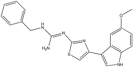 1-Benzyl-2-[4-(5-methoxy-1H-indole-3-yl)-2-thiazolyl]guanidine 구조식 이미지