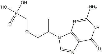 [2-[(2-Amino-1,6-dihydro-6-oxo-9H-purin)-9-yl]propoxy]methylphosphonic acid Structure