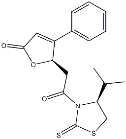 (5R)-5-[[(4S)-4-Isopropyl-2-thioxothiazolidin-3-yl]carbonylmethyl]-4-phenylfuran-2(5H)-one 구조식 이미지