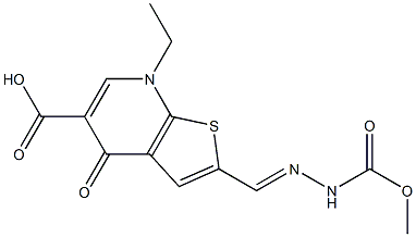 2-[(Methoxycarbonylamino)iminomethyl]-4,7-dihydro-7-ethyl-4-oxothieno[2,3-b]pyridine-5-carboxylic acid Structure