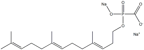 [[[(3E,7E)-4,8,12-Trimethyltrideca-3,7,11-trienyl]oxy]sodiooxyphosphinyl]formic acid sodium salt Structure